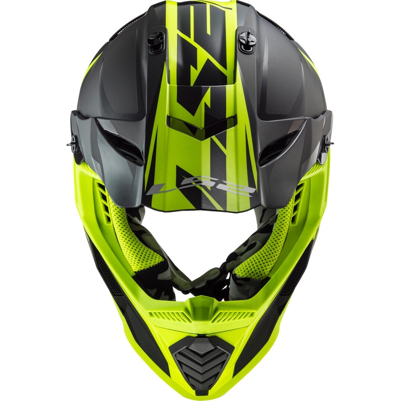 Motocross Helm LS2 MX437 Fast Evo Roar schwarz-fluo gelb