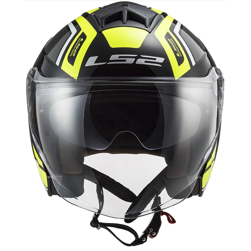 Offener Motorradhelm LS2 OF573 Twister II Flix schwarz-fluo gelb