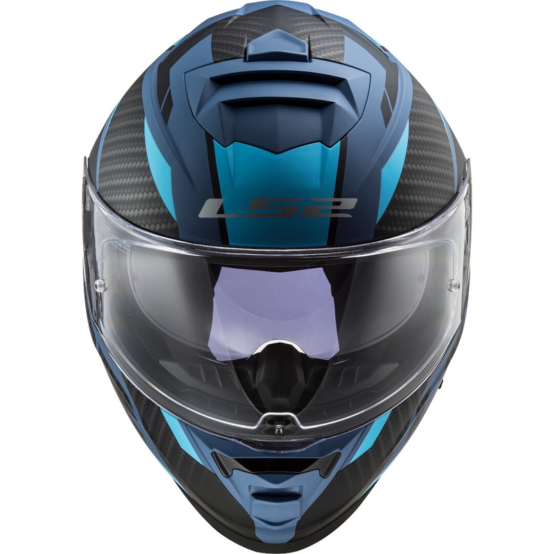 LS2 FF800 Storm Racer schwarz und blau Integral Motorradhelm