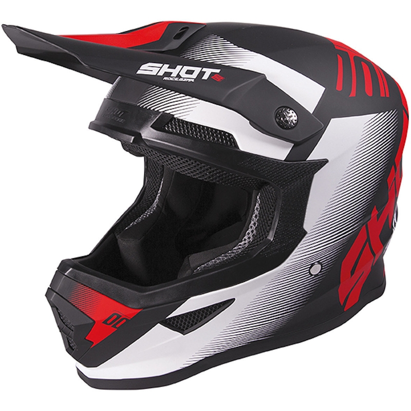 Motocross-Helm Shot Furious Trust schwarz-weiß-rot