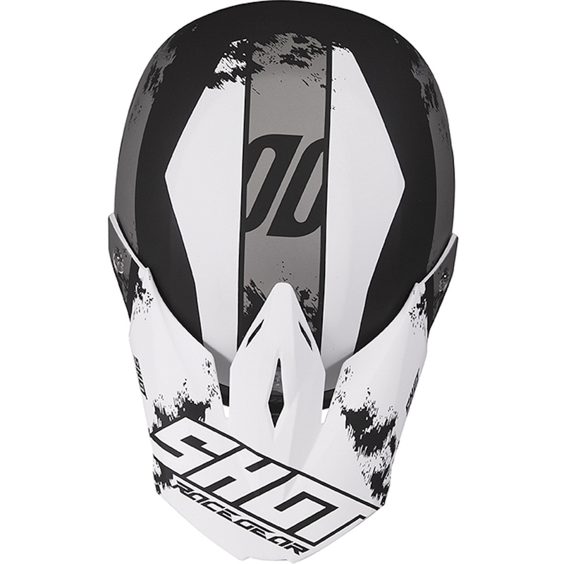 Kinder Motocross Helm Shot Furious Shadow schwarz und weiß Ausverkauf