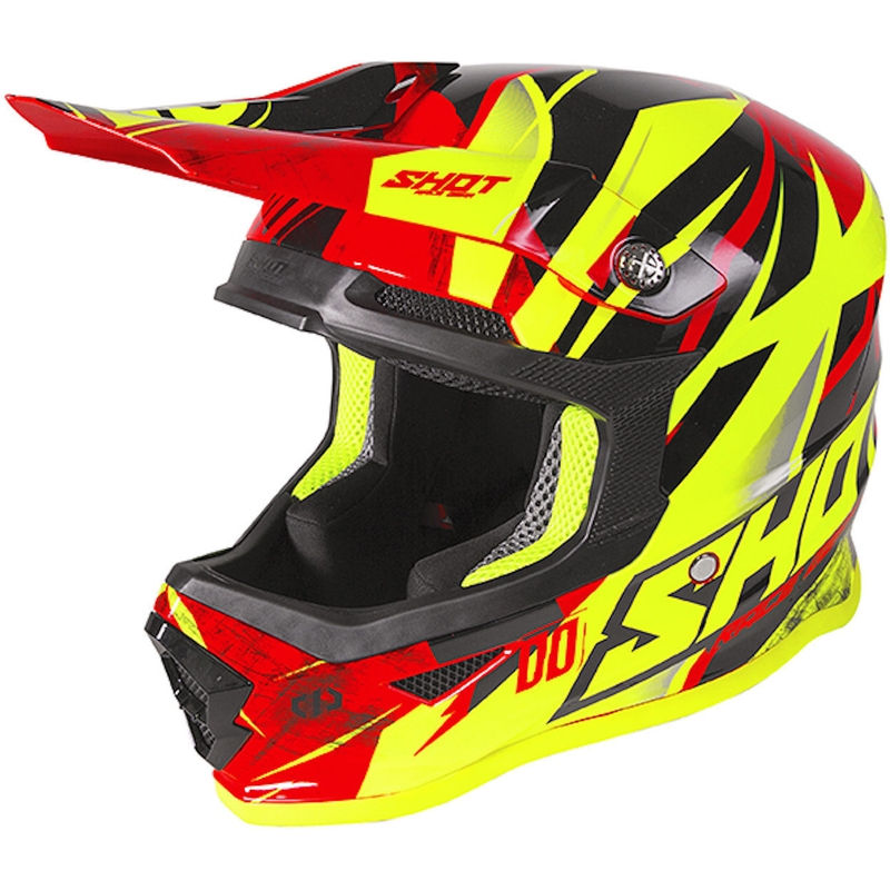 Kinder Motocross Helm Shot Furious Ventury schwarz-rot-fluo gelb Ausverkauf