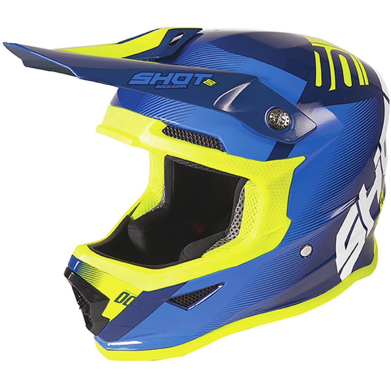 Kinder Motocross Helm Shot Furious Trust blau-fluo gelb Ausverkauf