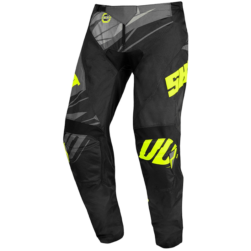Kinder Motocross Hose Shot Devo Ventury schwarz-grau-fluo gelb