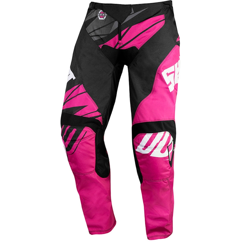 Kinder Motocross Hose Shot Devo Ventury rosa-schwarz-weiß