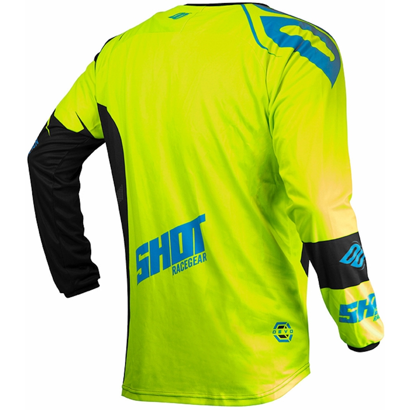 Kinder Motocross Trikot Shot Devo Ventury schwarz-blau-fluo gelb Ausverkauf