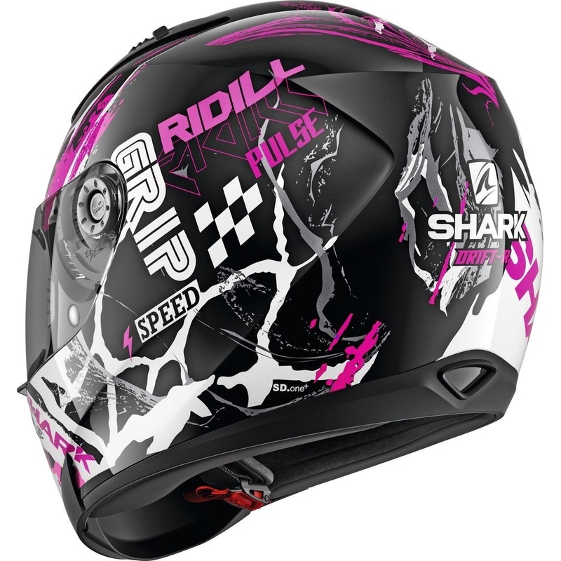 Integralhelm SHARK RIDILL 1.2 Drift-R schwarz-weiß-rosa
