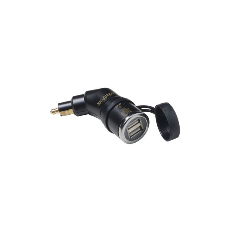 DIN-Adapter Interphone mit 2x USB-Ausgang für Motorräder, 2A