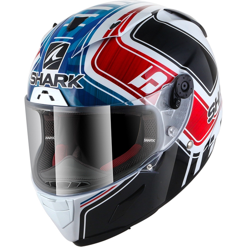 Integralhelm SHARK RACE-R PRO Zarco GP De France Replica schwarz-weiß-blau-rot