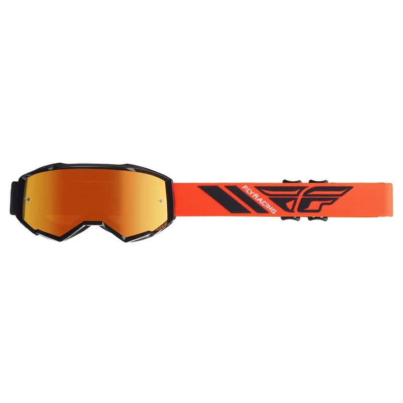 Motocross-Brille FLY Racing Zone 2019 orange-schwarz (orange-verchromtes Plexiglas)