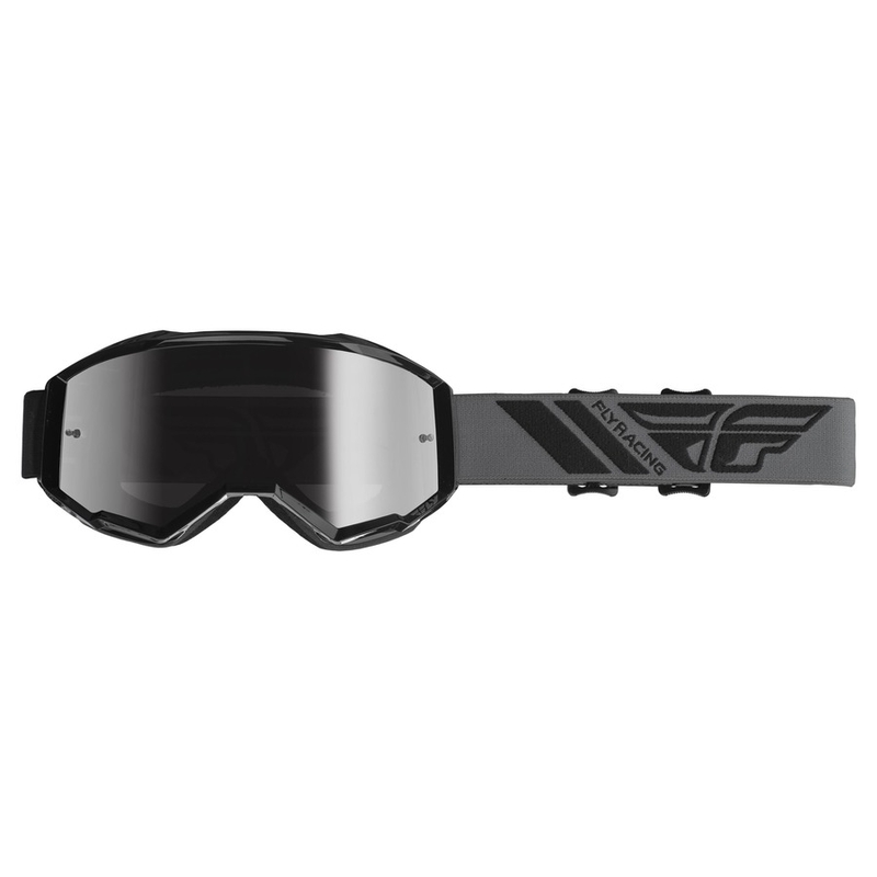 Motocross-Brille FLY Racing Zone 2019 grau-schwarz (Silber-Chrom-Plexi)
