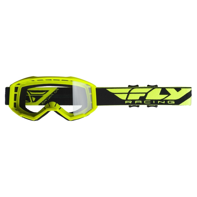 Motocrossbrille FLY Racing Focus 2019 schwarz-fluo-gelb (klares Plexiglas) Ausverkauf
