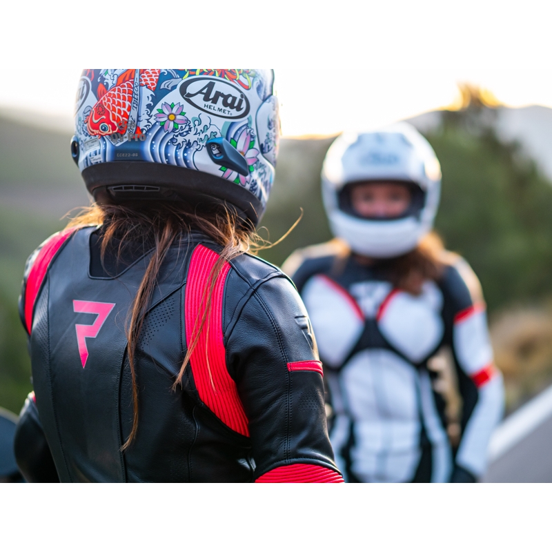 Women's Rebelhorn Rebel Schwarz und Rosa Motorradjacke