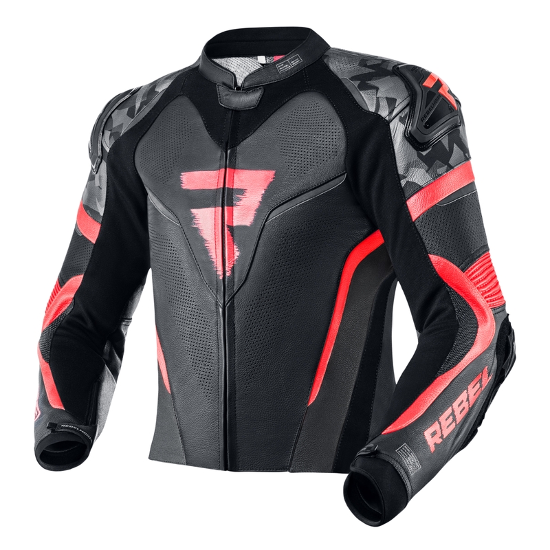 Rebelhorn Rebel schwarz-fluorrote Motorradjacke Ausverkauf