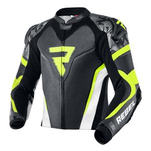 Rebelhorn Rebel schwarz-weiß-fluo gelb Motorradjacke Ausverkauf
