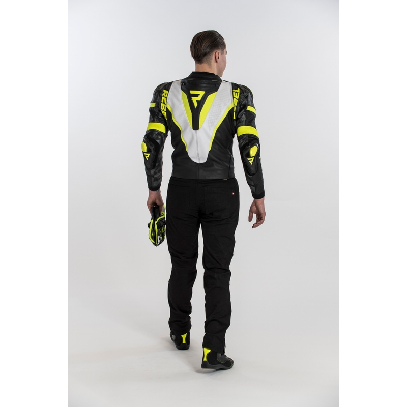 Rebelhorn Rebel schwarz-weiß-fluo gelb Motorradjacke Ausverkauf