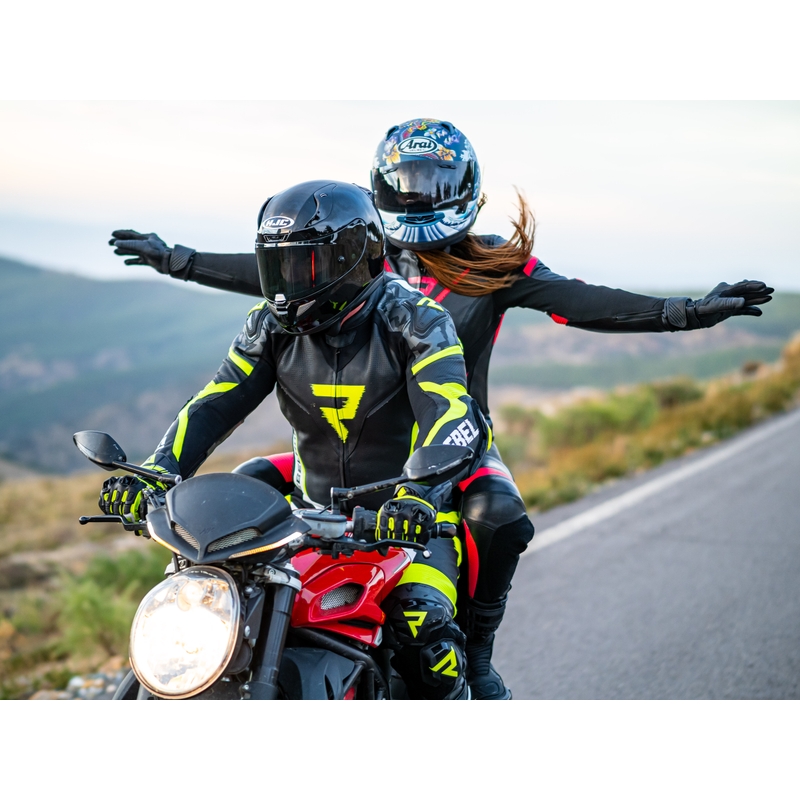 Rebelhorn Rebel schwarz-weiß-fluo gelb Motorradjacke Ausverkauf