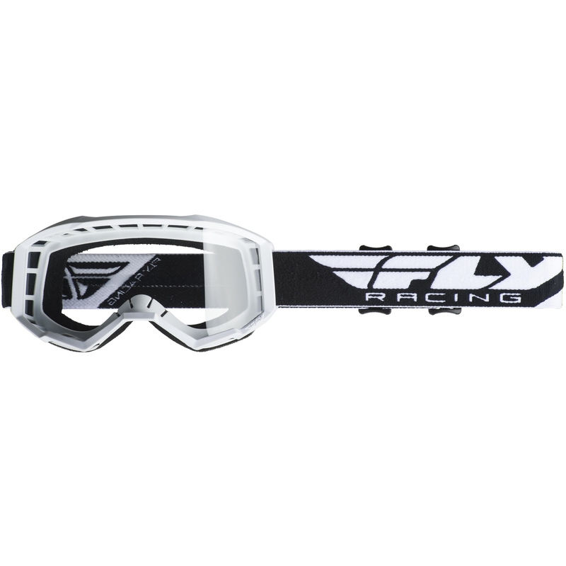 Kinder Motocrossbrille FLY Racing Focus 2019 schwarz-weiß (Plexiglas) Ausverkauf