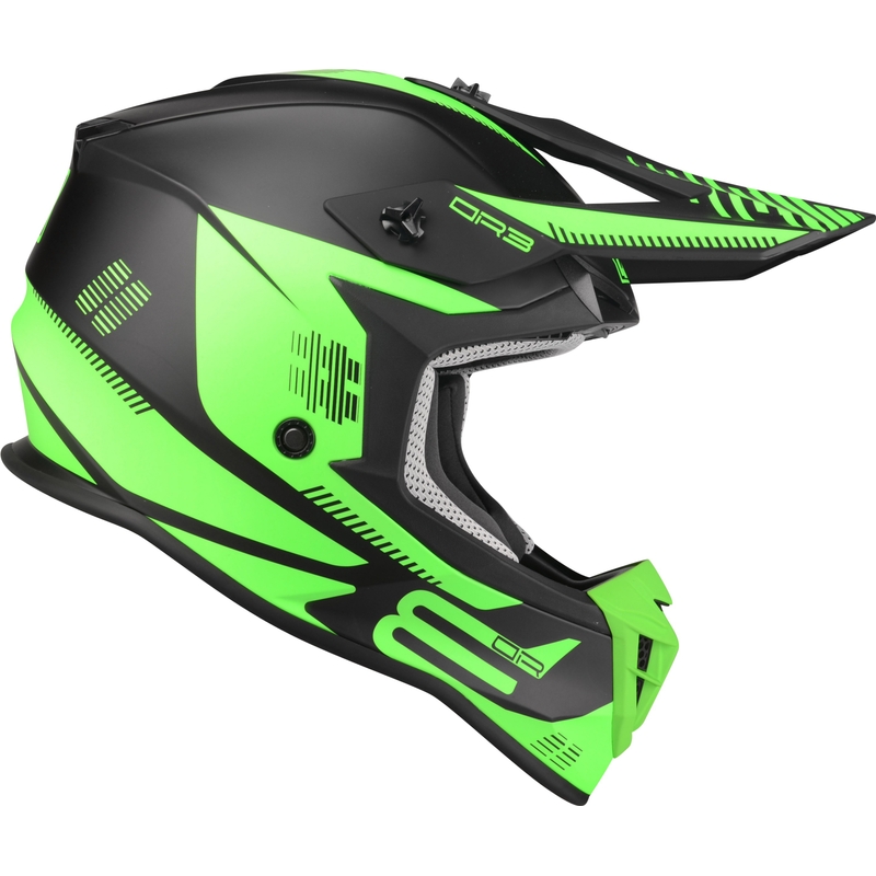 Motocross Helm Lazer OR-3 PP3 schwarz-fluo grün