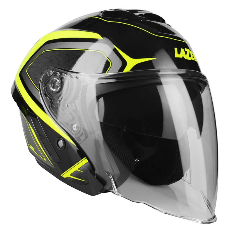 Offener Motorradhelm Lazer Tango S Hexa schwarz-fluo gelb