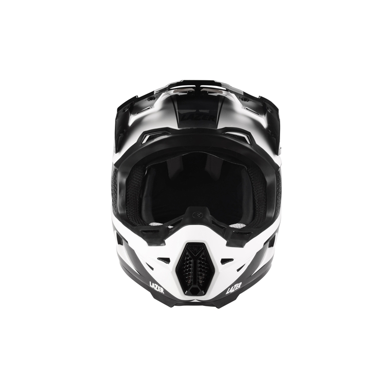 Motocross Helm Lazer X9 Iron weiß-schwarz-silber