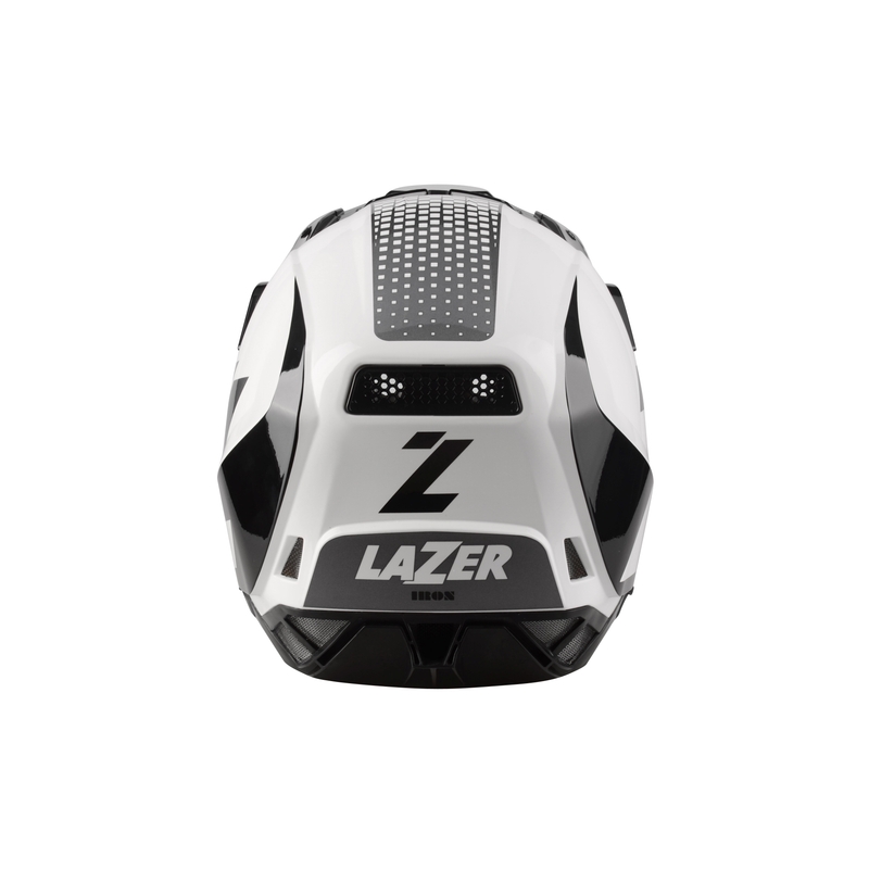 Motocross Helm Lazer X9 Iron weiß-schwarz-silber