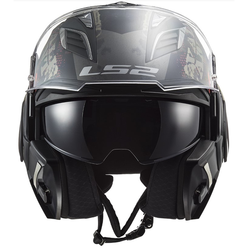 LS2 FF900 Valiant II Gripper Mat Schwarz-Gold Flip-up Motorradhelm Ausverkauf