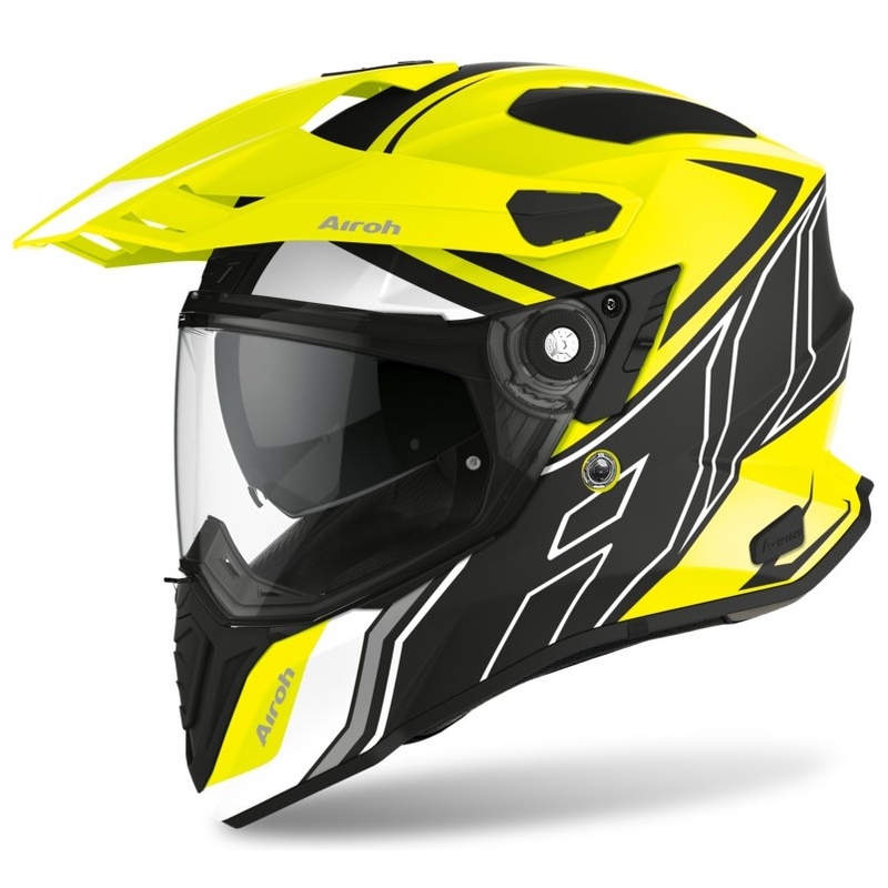 Helm Airoh Commander Duo schwarz-weiß-fluo gelb