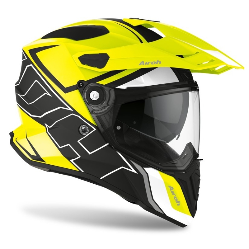 Helm Airoh Commander Duo schwarz-weiß-fluo gelb