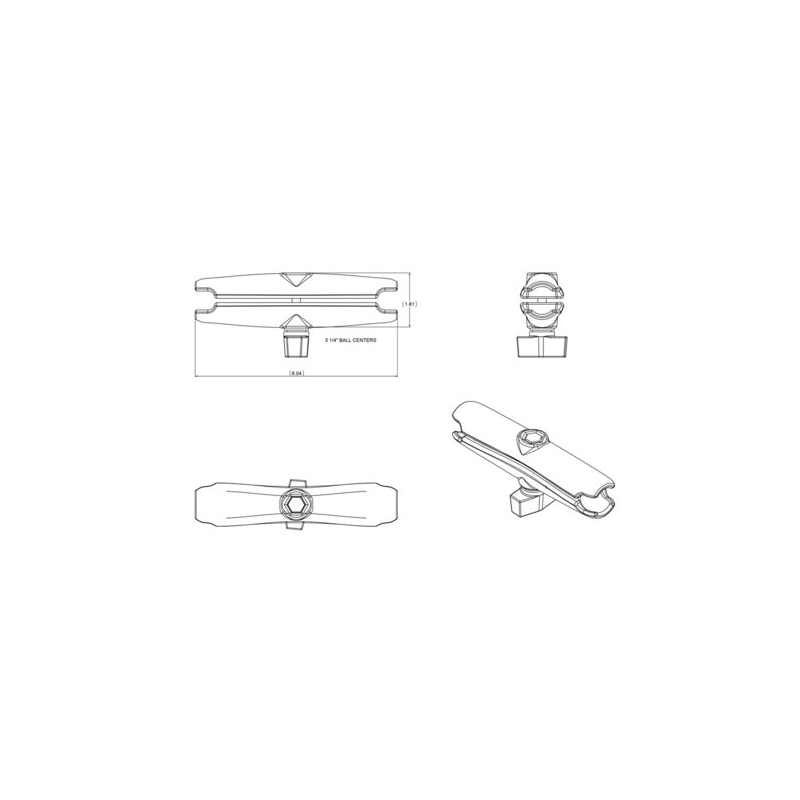 RAM-Halterungen für 1"-Kugelbolzen - 152 mm