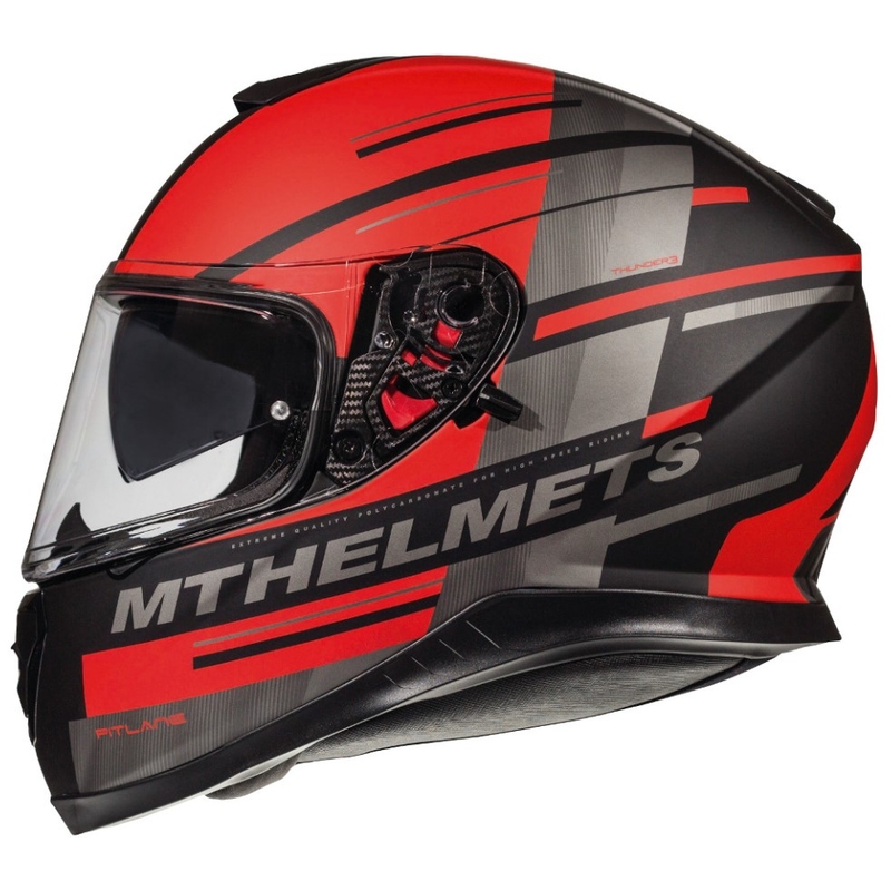 MT Thunder 3 SV Pitlane Schwarz-Rot Integral Motorradhelm Ausverkauf