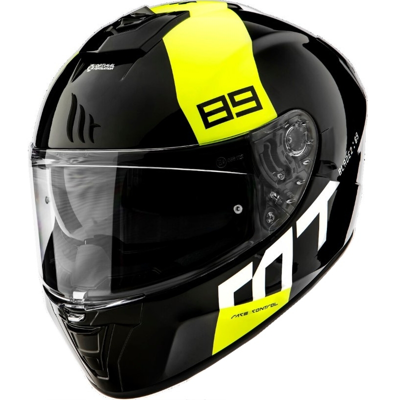 MT Blade 2 SV 89 schwarz-weiß-fluorgelber Integral-Motorradhelm Ausverkauf