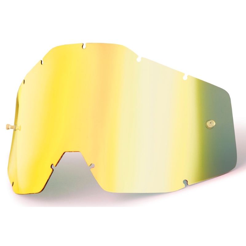 Gold Chrom Plexi für Motocross Brillen 100% Racecraft/Accuri/Strata