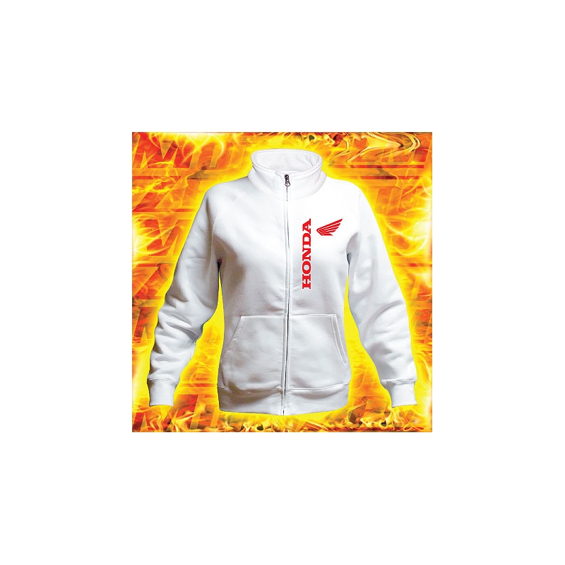 Damen Sweatshirt mit Honda Motiv weiß 2 Ausverkauf