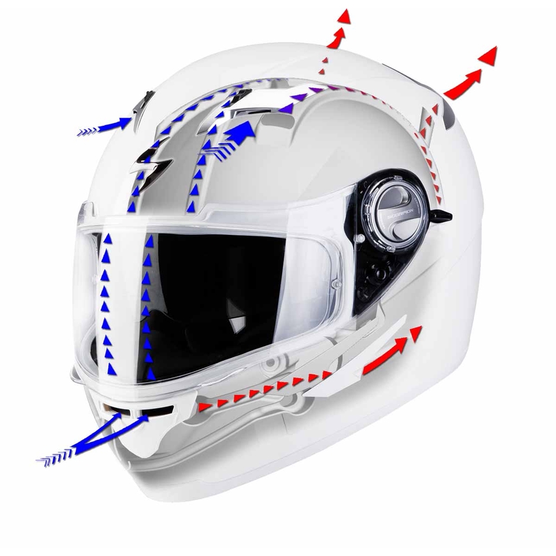 Integralhelm für moto Scorpion EXO-500 schwarz glänzend Ausverkauf