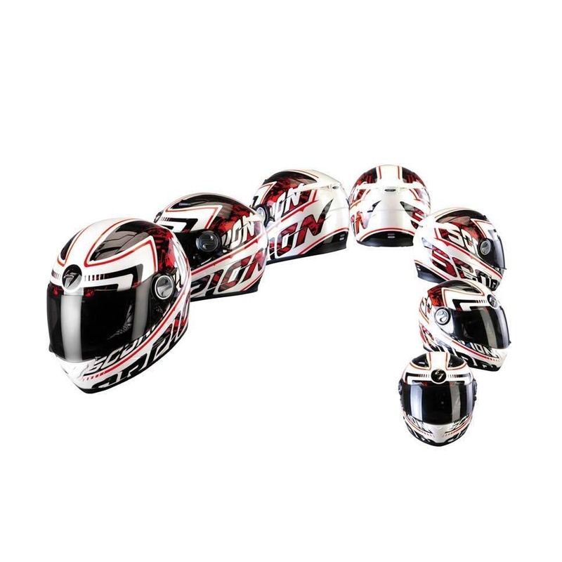 Motorradhelm Integral Scorpion EXO-500 AIR weiß-rot