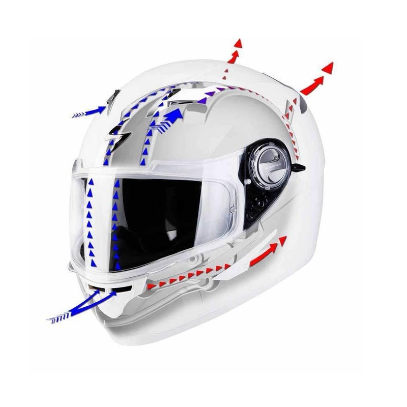 Motorradhelm Scorpion EXO-500 AIR THUNDER weiß-schwarz matt Ausverkauf