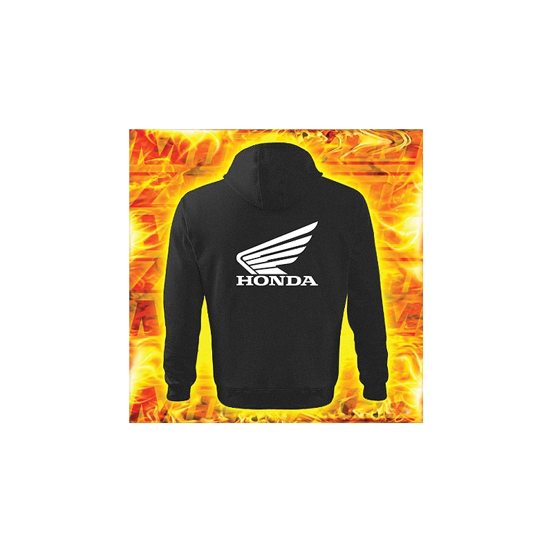 Sweatshirt Motiv Honda schwarz mit Kapuze