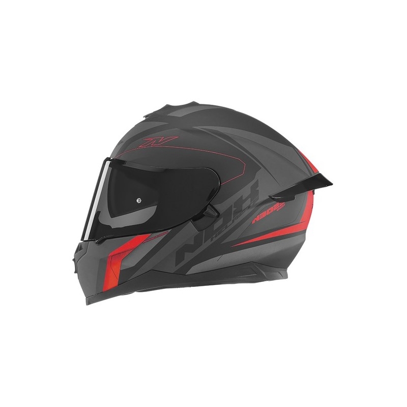 Integral Motorradhelm NOX N302S Quest schwarz-grau-rot