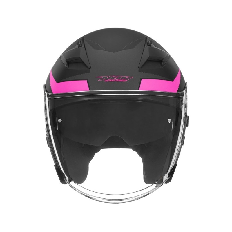Offener Motorradhelm NOX N127 Late schwarz und rosa