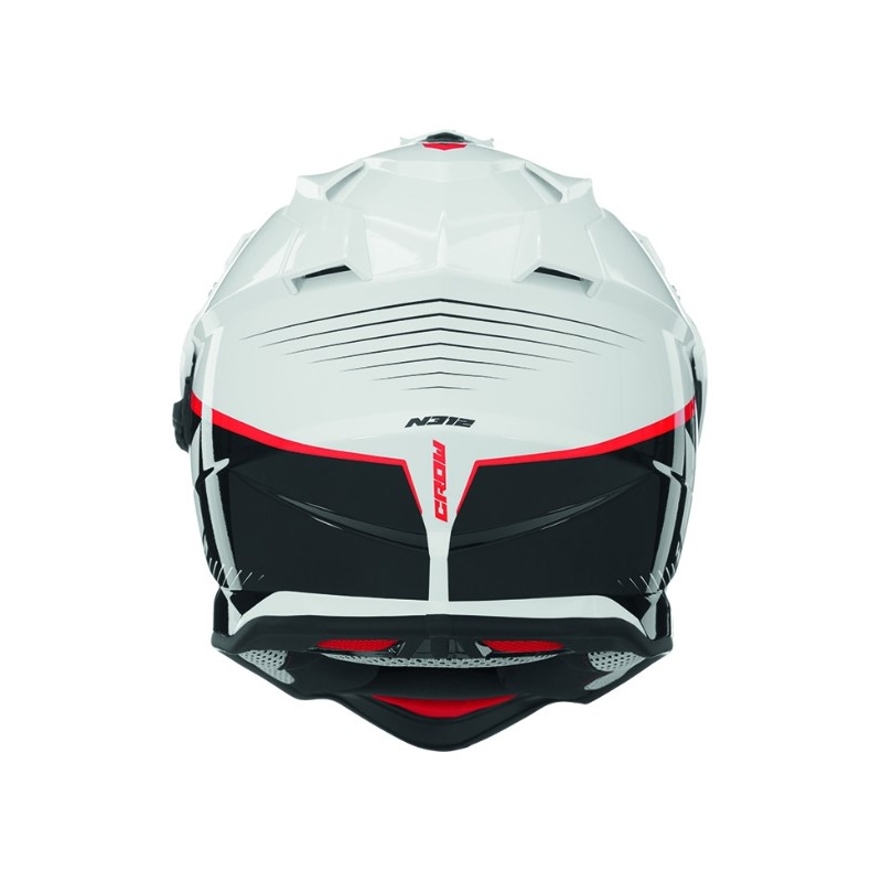Endurohelm NOX N312 Crow weiß-schwarz-rot