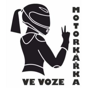 Aufkleber Motorradfahrer in einem Auto