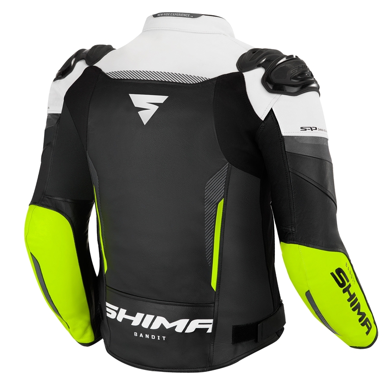 Motorradjacke Shima Bandit schwarz-weiß-fluorgelb Ausverkauf