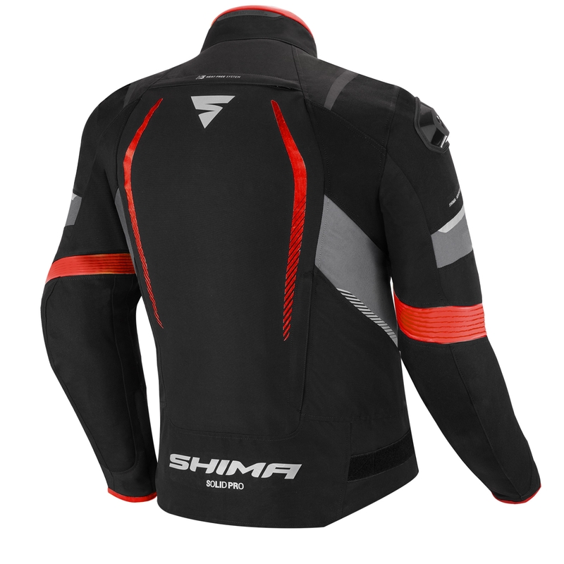 Shima Solid Pro Schwarz-Grau-Rot Motorradjacke Ausverkauf