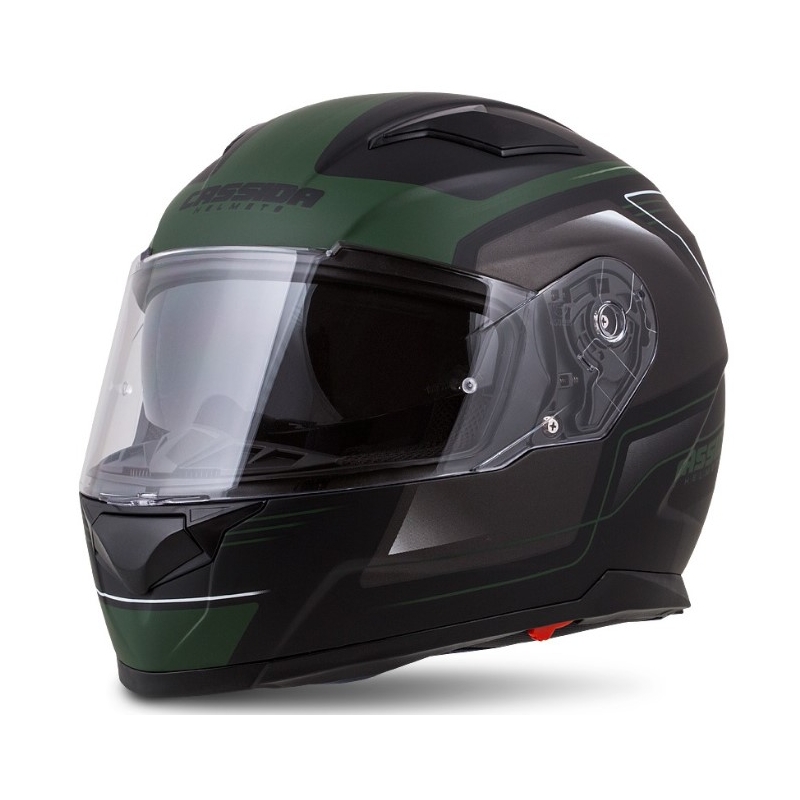 Cassida Apex Fusion Schwarz-Armee Grün Motorradhelm Ausverkauf