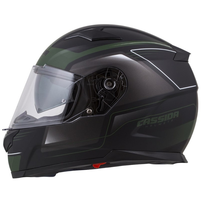 Cassida Apex Fusion Schwarz-Armee Grün Motorradhelm Ausverkauf
