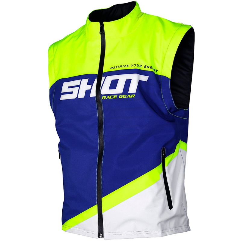Softshell-Weste Shot Lite blau-weiß-fluorgelb