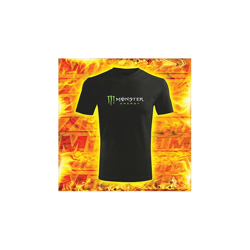 T-shirt s motivem Monster energy schwarz