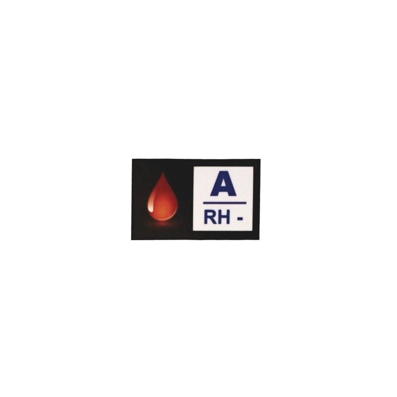 Aufkleber mit Blutgruppe A RH-