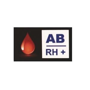 Blutgruppenaufkleber AB RH+